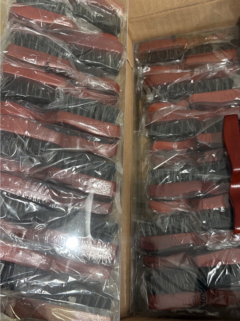 12 each Boxed Set of Brown and Black Hair Brushes